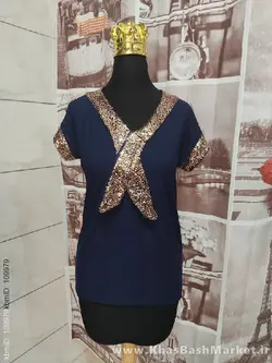 تیشرت یقه پولکی کراواتی کد 954