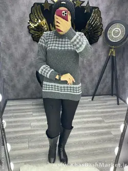 بافت یقه گرد طرح دار کد 40198