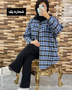 مانتو چهارخونه جیب بالا کد 40218