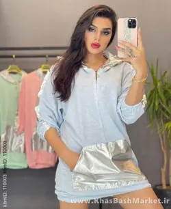 هودی جیب کلاه براق کد 40252