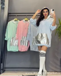 هودی جیب کلاه براق کد 40252