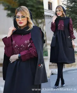 دو تیکه پیراهن و سارافون مدل روشا کد 111054