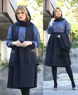 دو تیکه پیراهن و سارافون مدل روشا کد 111049