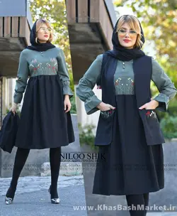 دو تیکه پیراهن و سارافون مدل روشا کد 43443