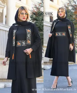 2 تیکه شنل و پیراهن طرح گلدوزی کد 101074