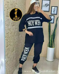 ست بلوز شلوار نوار براق NEW YORK کد 4530