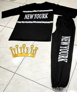 ست بلوز شلوار نوار براق NEW YORK کد 4530