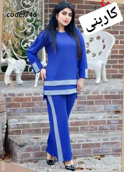 تونیک شلوار دوخط کد 6954