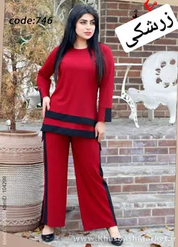 تونیک شلوار دوخط کد 6954