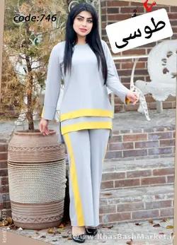 تونیک شلوار دوخط کد 6954
