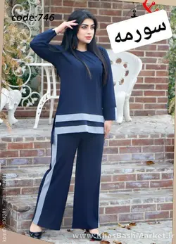 تونیک شلوار دوخط کد 6954