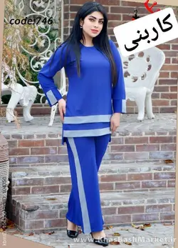 تونیک شلوار دوخط کد 6954