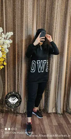 هودی مخمل مشکی کد 9912