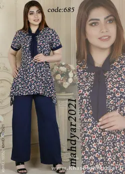 بلیز شلوار گل ریز کد 9788