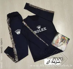 ست هودی شلوار نوار پولکی کد 8727