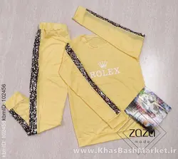 ست هودی شلوار نوار پولکی کد 8727