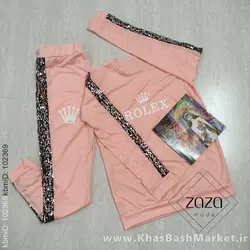 ست هودی شلوار نوار پولکی کد 8727
