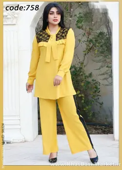 تونیک شلوار بالا گیپور کراواتی کد 2202