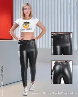 شلوار چرم کمربند دار کد 70711