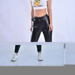 شلوار چرم کمربند دار کد 70711