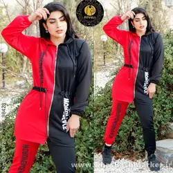 هودی شلوار زنانه دو رنگ کد 45005