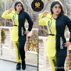هودی شلوار زنانه دو رنگ کد 45005