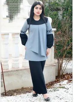تونیک شلوار زنانه آستین چاپی کد 2199