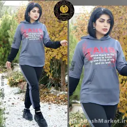 هودی شلوار طرح دار کد 44637