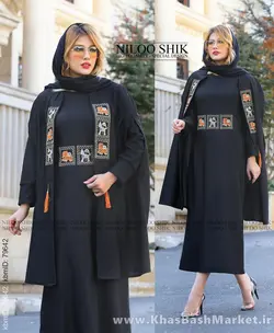 2 تیکه شنل و پیراهن طرح گلدوزی هندی