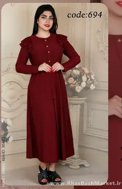 تونیک بلند سرشانه چیندار کد 5191