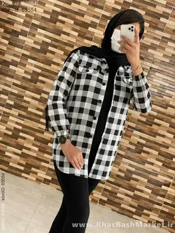 پیراهن زنانه چهارخونه پایین هلال کد 20186