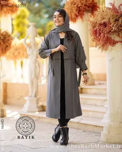 مانتو پشت ژیله استین بند دار ساغر کد 9623
