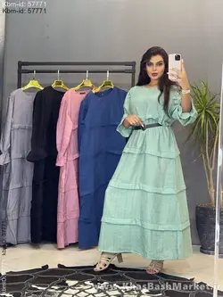 مانتو عروسکی پله ای بدون کمربند کد 6381