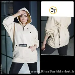 هودی کلاه دار نیم زیپ کد 8635