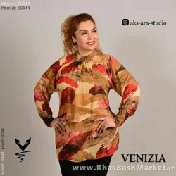 شومیز طرحدار یقه دکمه کد 8200