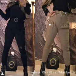 شلوار پیله خور+کمربند چرمی کد 6716