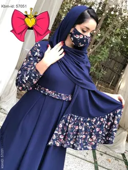 ست سه تیکه شال و پیراهن و ماسک کد 5951