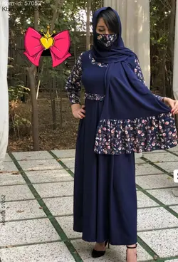 ست سه تیکه شال و پیراهن و ماسک کد 5951