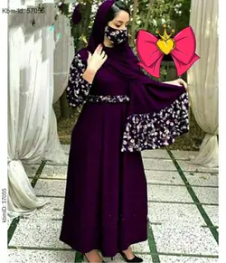 ست سه تیکه شال و پیراهن و ماسک کد 5951