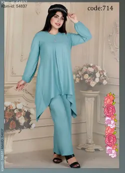 تونیک شلوار زنانه پیله دار کد 3583