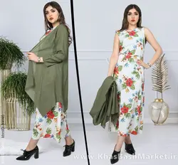 ست دو تیکه مانتو و پیراهن کد 2129