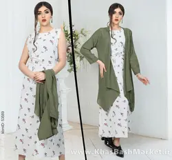 ست دو تیکه مانتو و پیراهن کد 2129