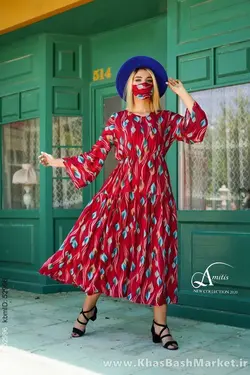 ست مانتو ساحلی با ماسک کد 5396