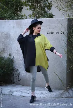 شومیز دورنگ کد 31899