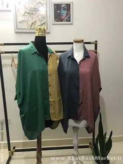 شومیز دورنگ کد 31899