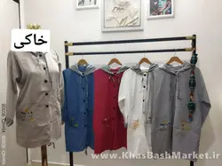 هودی دو جیب ترکیبی دکمه پرسی کد 34207