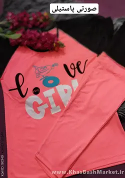 تیشرت شلوار آستین رگلان توردار طرح girl کد 34288