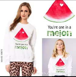 بلوز یلدا طرح بستنی سه بعدی طرح قلبی و نیم قاچ ساده کد 40864