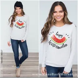 بلوز یلدا طرح بستنی سه بعدی طرح قلبی و نیم قاچ ساده کد 40864