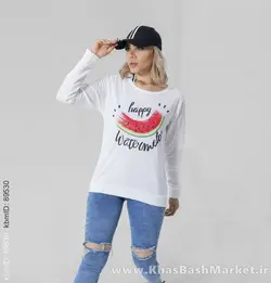 بلوز یلدا طرح بستنی سه بعدی طرح قلبی و نیم قاچ ساده کد 40864